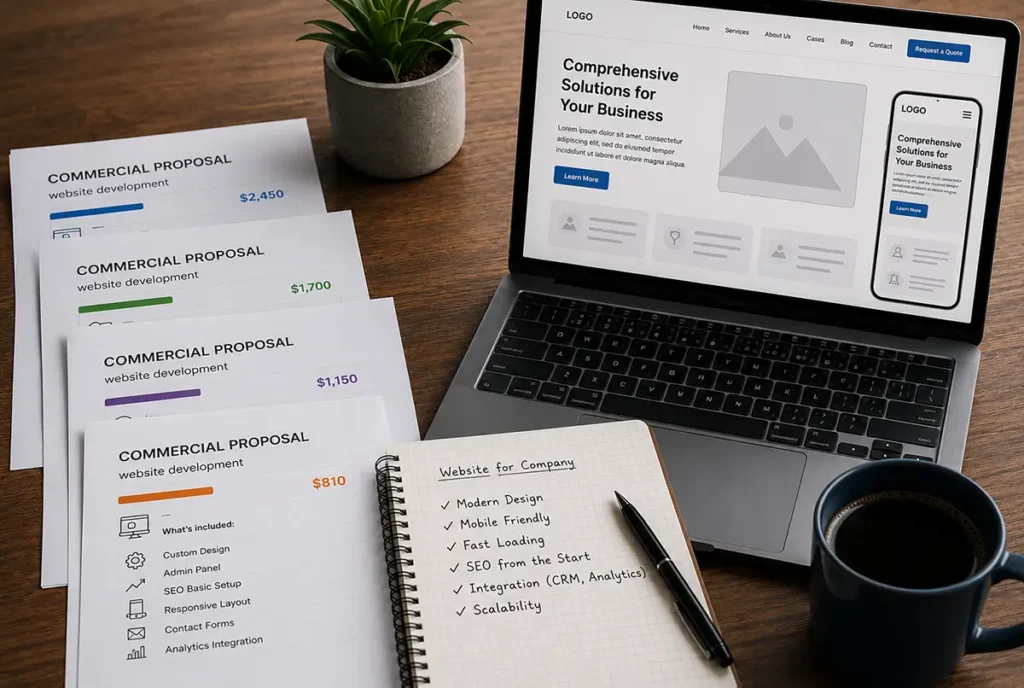 Preparing a commercial proposal and planning a business website