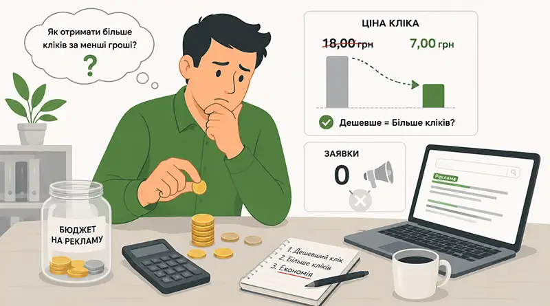 Дешевий клік у Google Ads не гарантує більше заявок і може знизити ефективність реклами