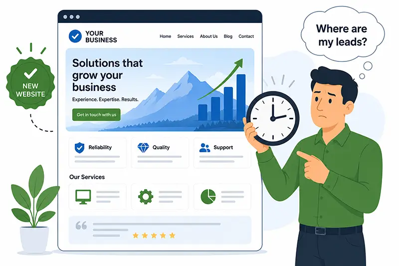 Business owner launching a new website and wondering why Google Ads hasn't started generating leads immediately